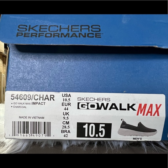 New Skechers men GOwalk Max Walking Shoes Charcoal - Picture 9 of 9